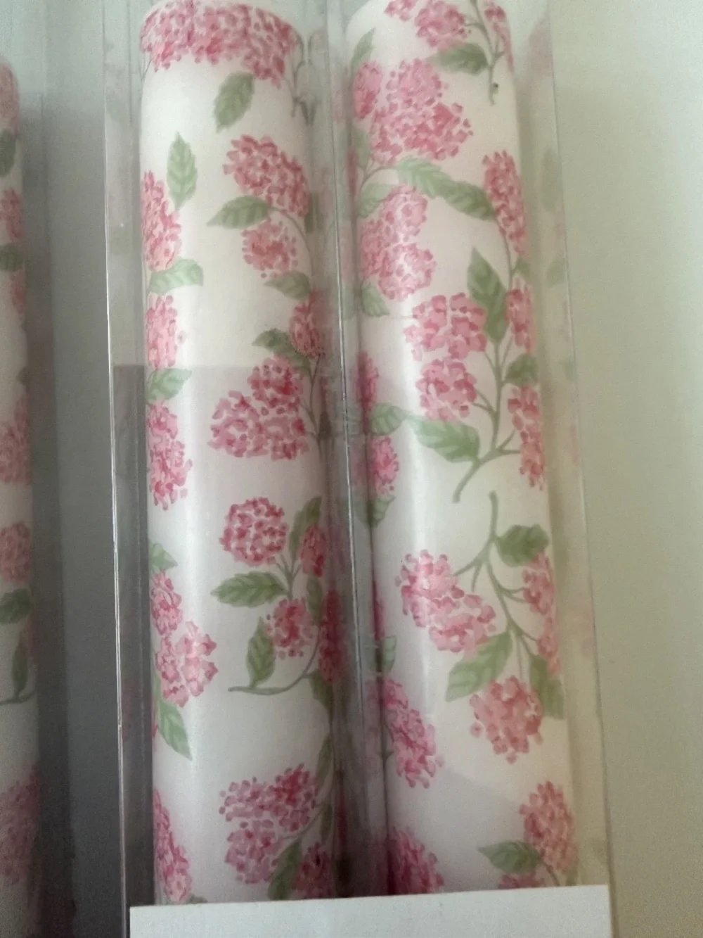 New Kirkland's Pink Hydrangea Taper Candles Timer Flameless 9 Inch (8 total)